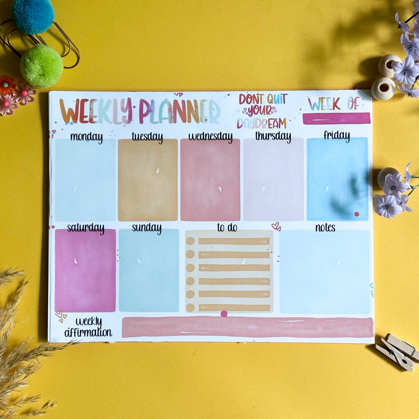 Don’t Quit Your Daydream Functional Weekly Planner
