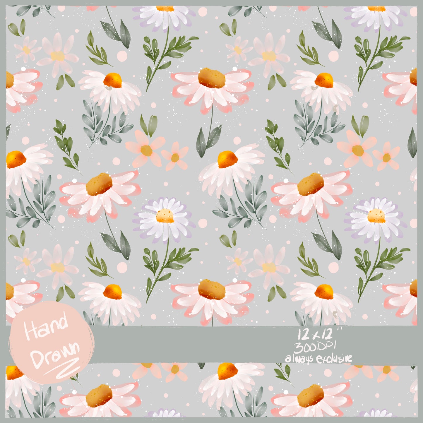 Random watercolor spring floral