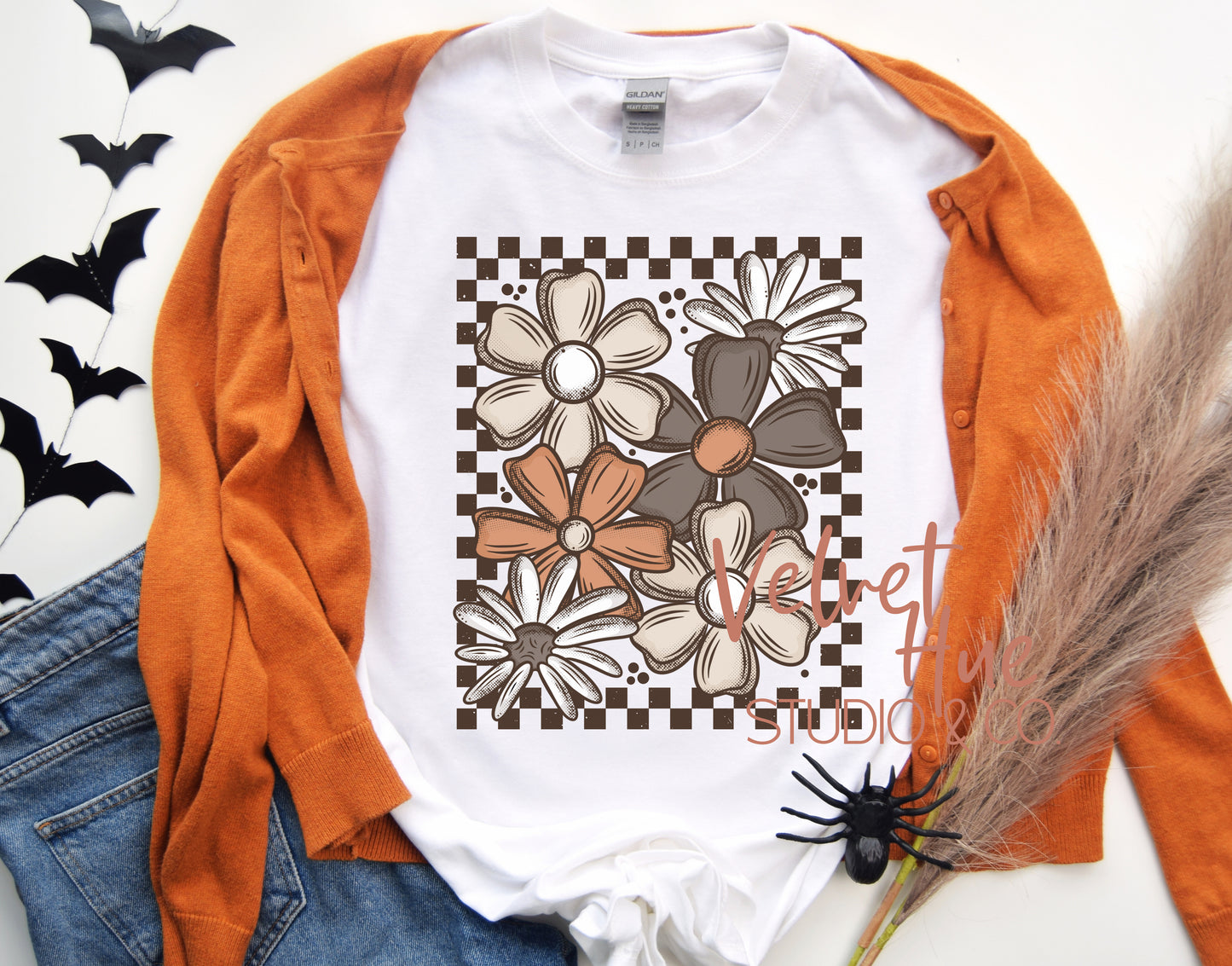 Fall Florals on White Hoodie/Pullover