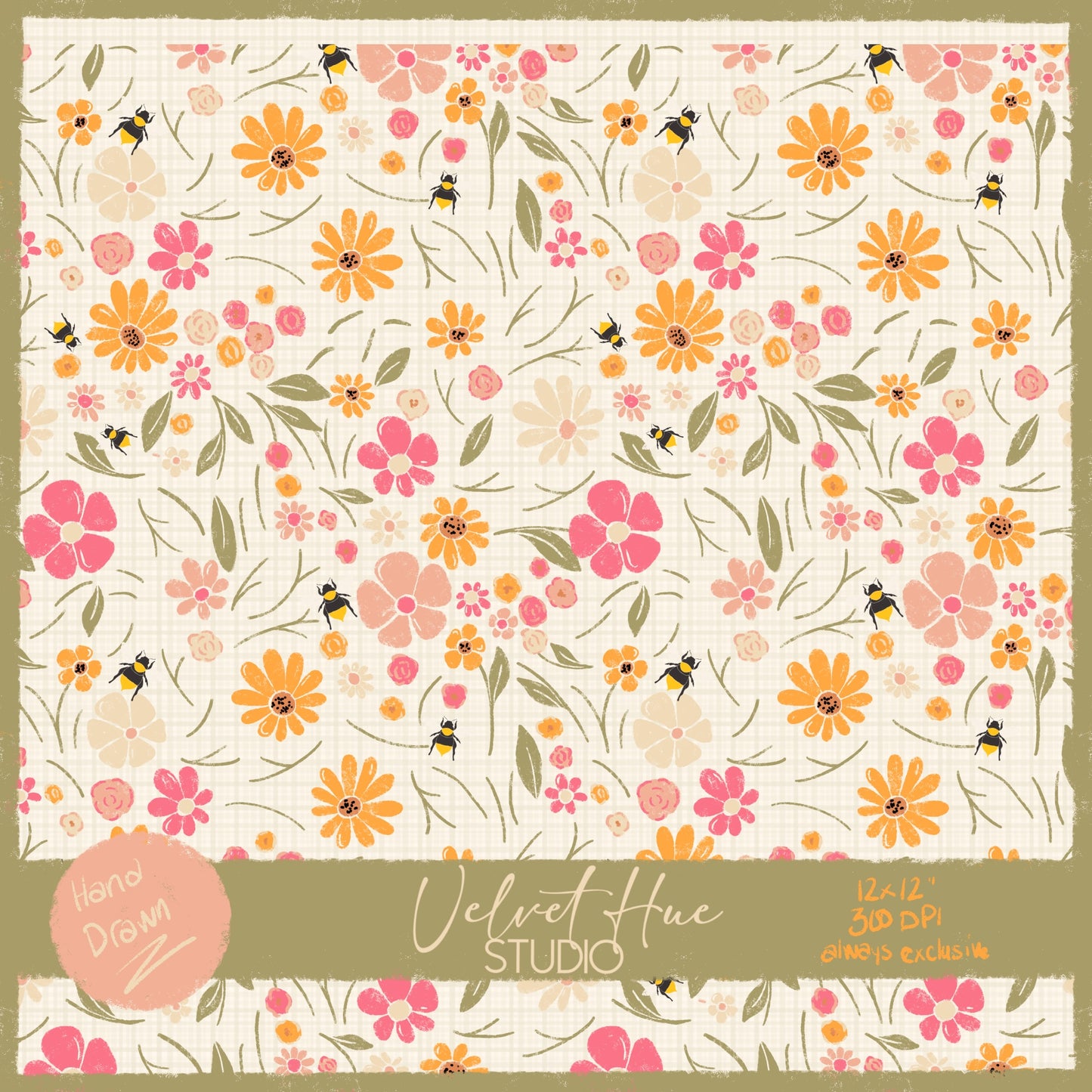 Bumble Bee Garden Ditsy Florals
