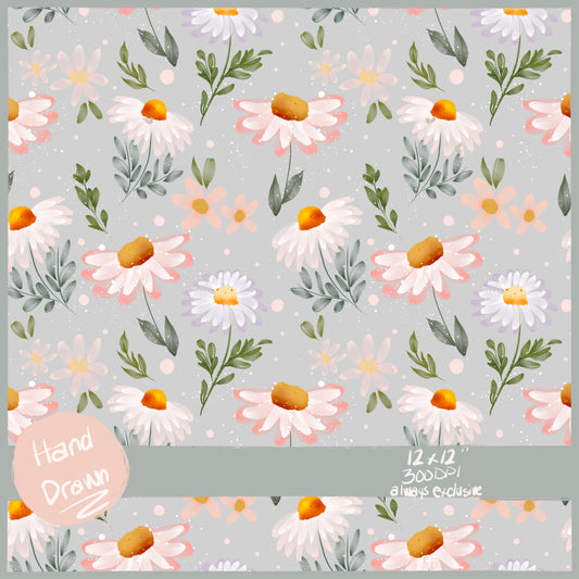 Random watercolor spring floral