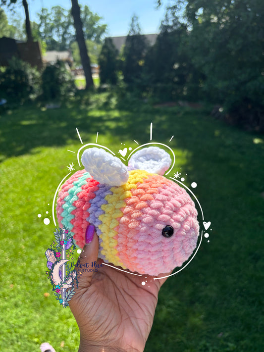 Crochet Squishy Rainbow Bee
