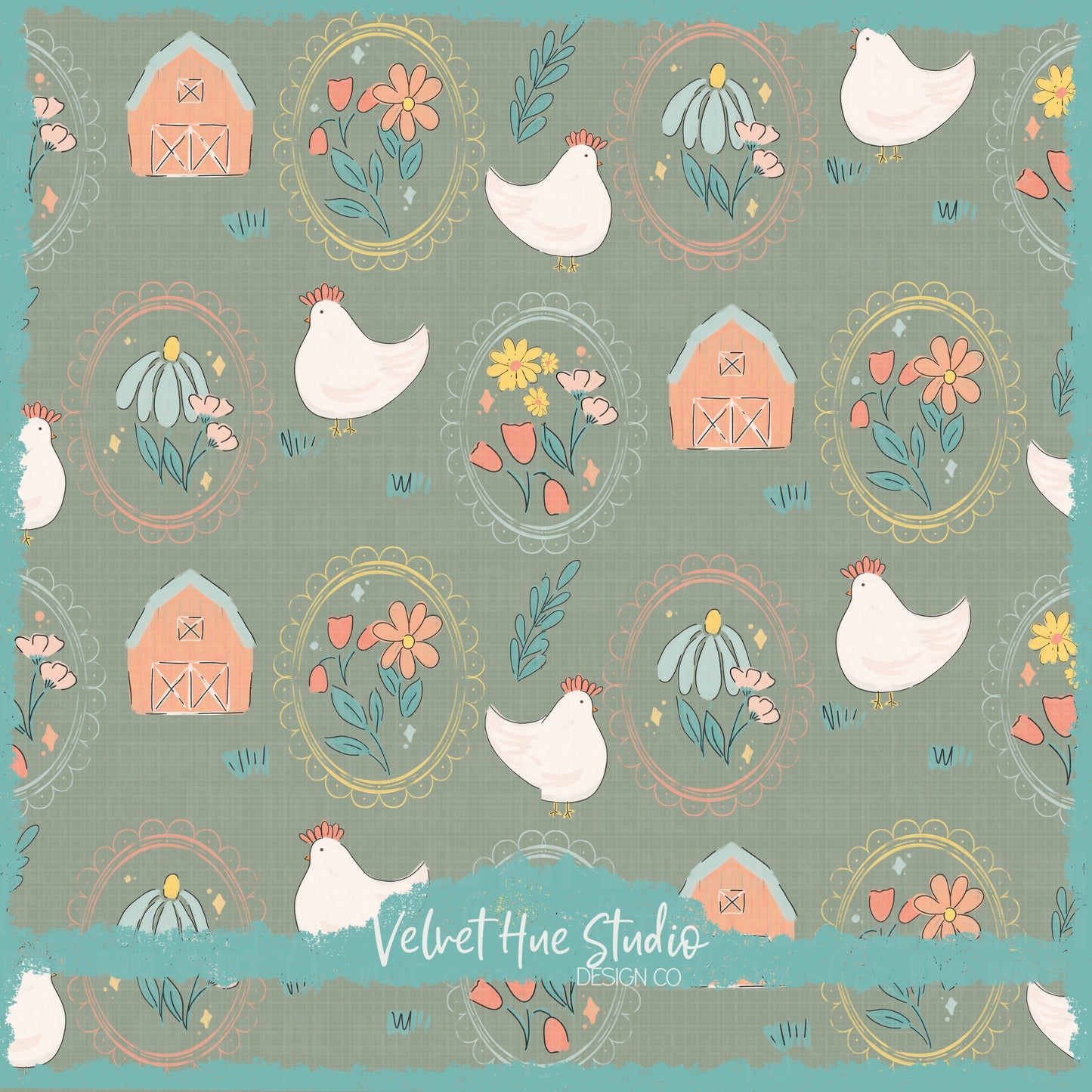 Farmhouse Chickens & Florals