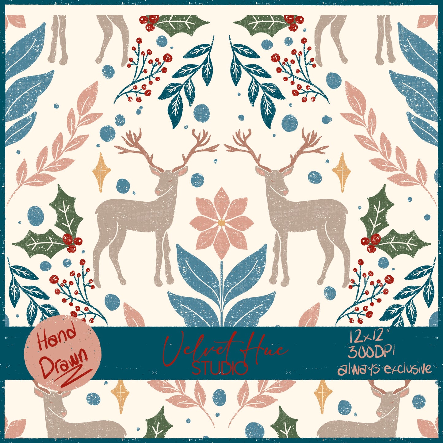 Mosaic Winter Deer & Coordinates