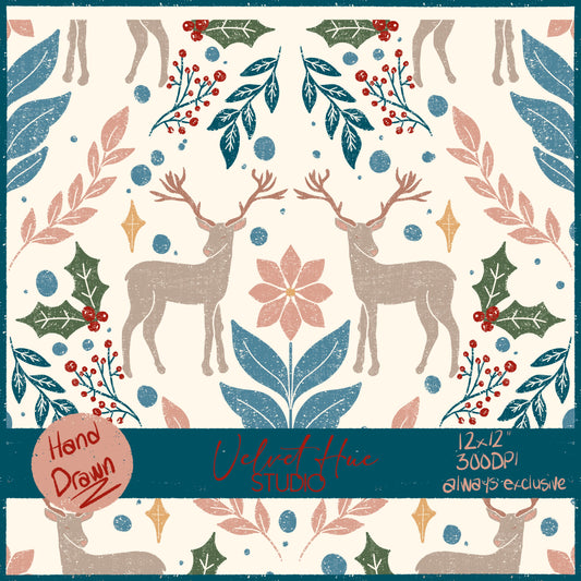 Mosaic Winter Deer & Coordinates