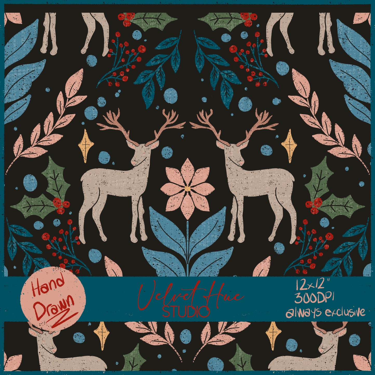 Mosaic Winter Deer & Coordinates