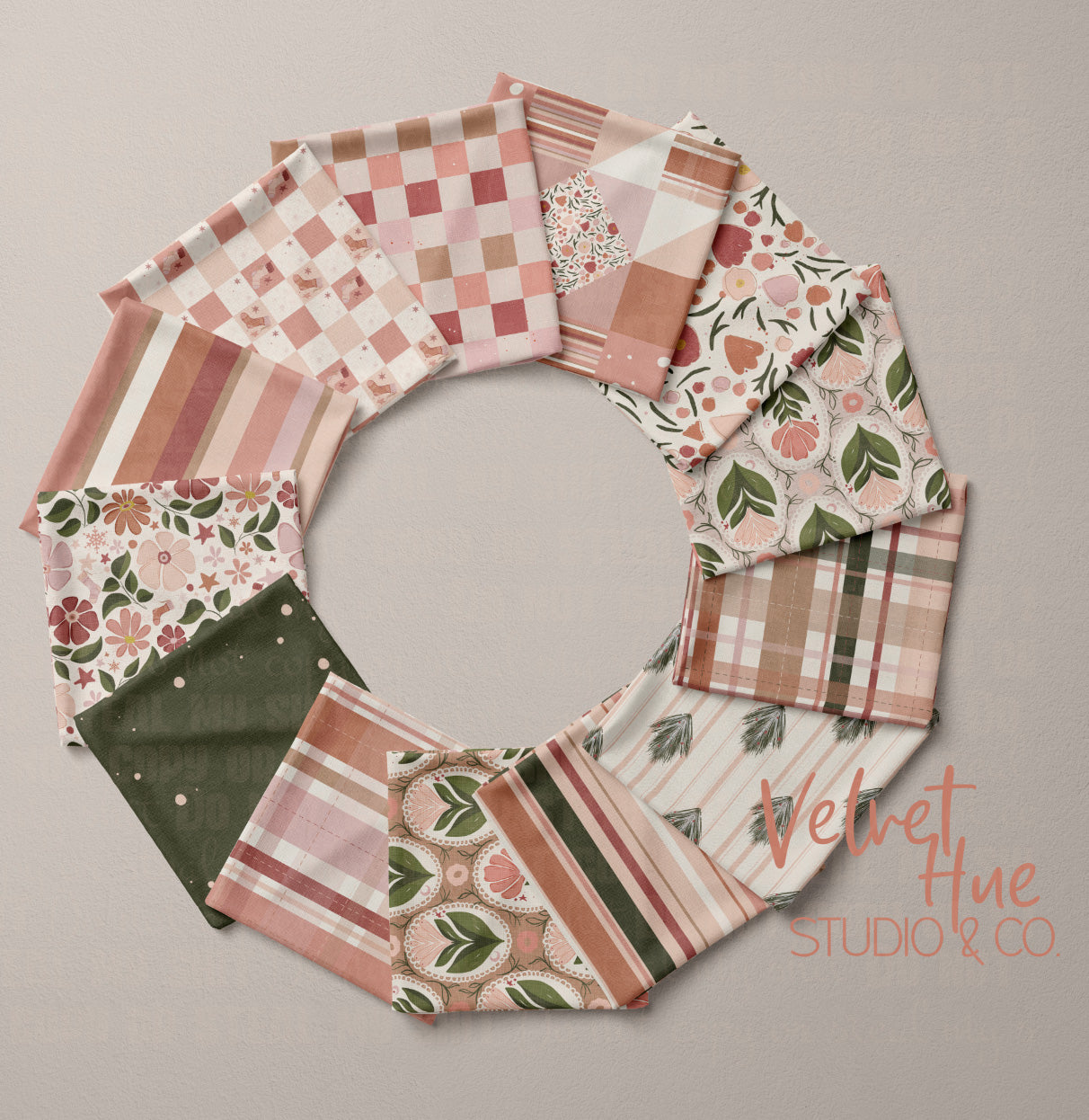 Pink Dots on Green