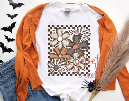 Fall Florals on White Hoodie/Pullover