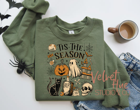 Tis The Season Halloween Military Green Pullover / Hoodie