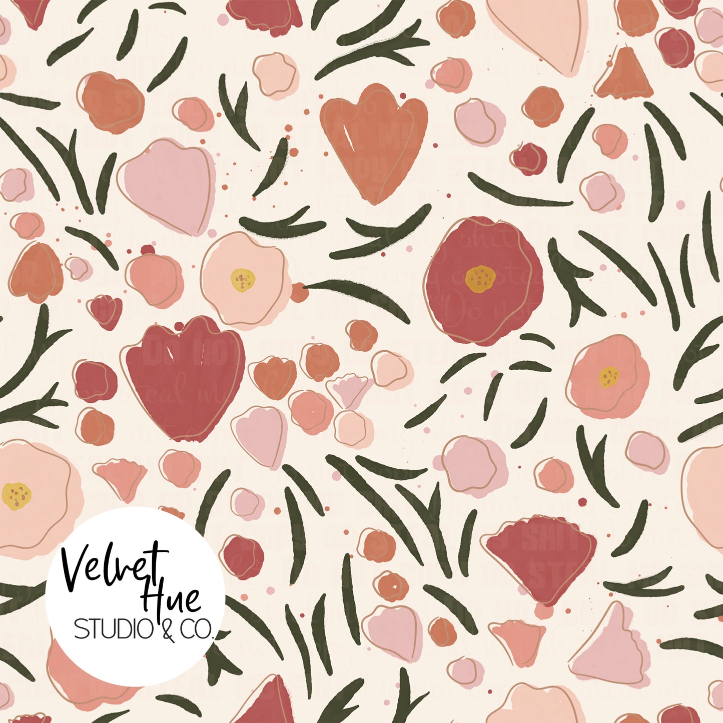 Watercolor Florals Boho Garden