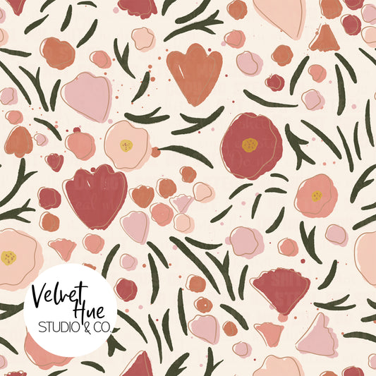 Watercolor Florals Boho Garden